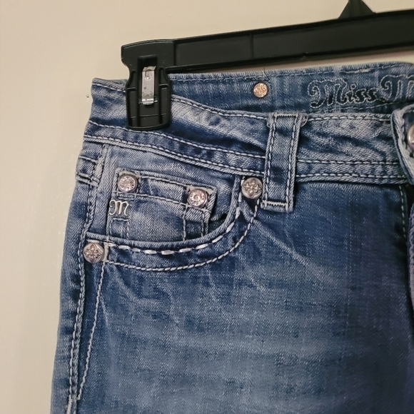 Miss Me JE8131C Embellished  Signature Cropped Skinny Jeans Size 26 - Picture 8 of 16
